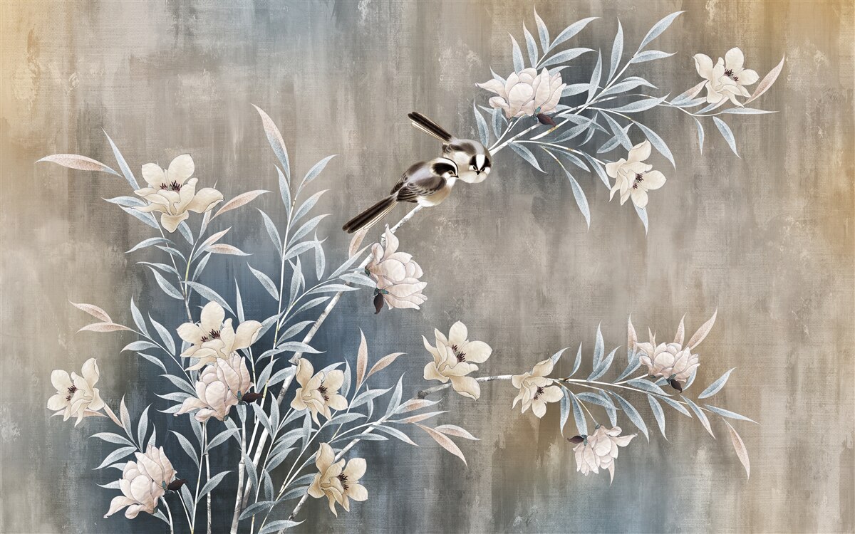 Papier peint fleurs de prairie d'automne