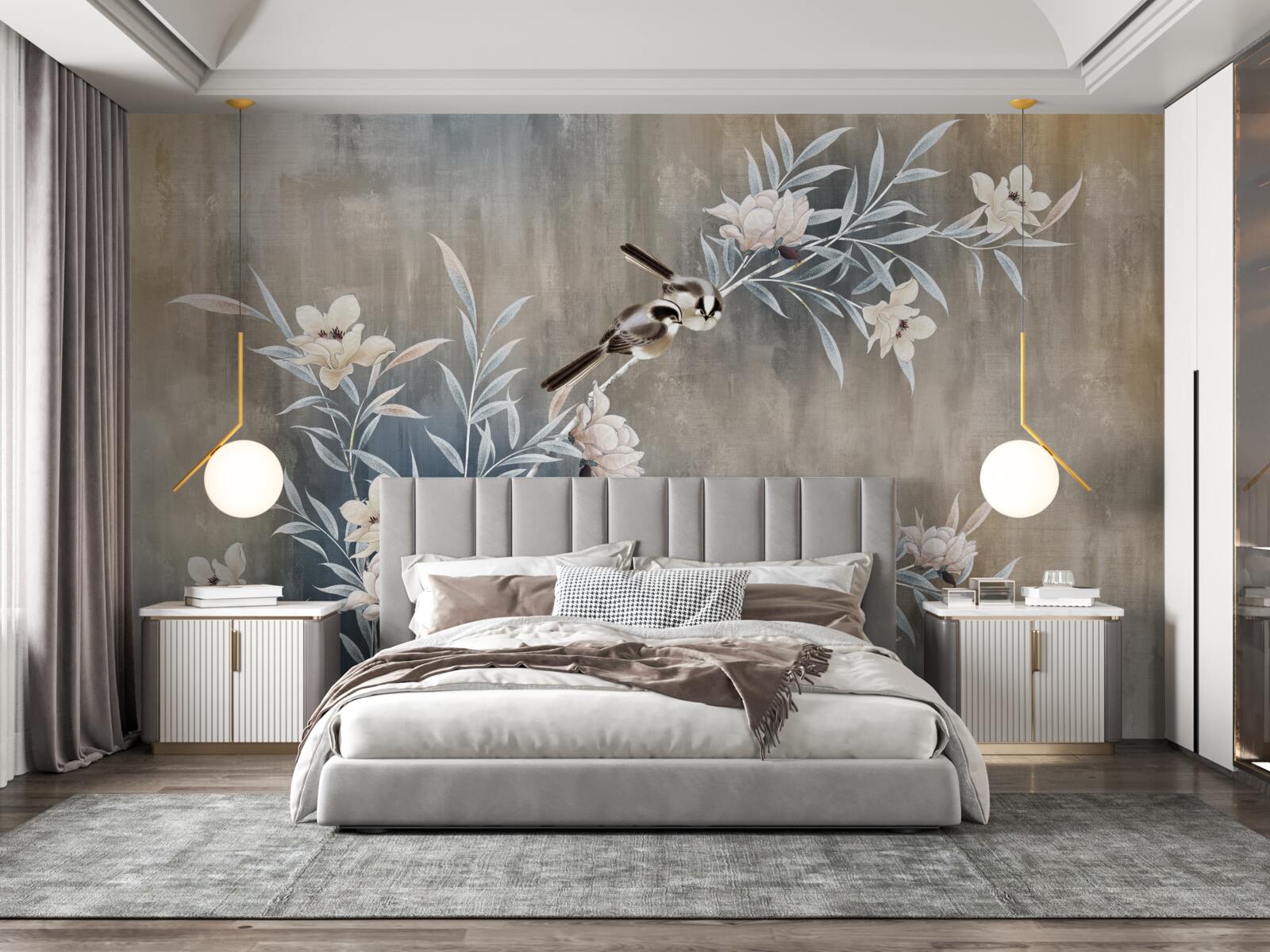 Papier peint fleurs de prairie d'automne