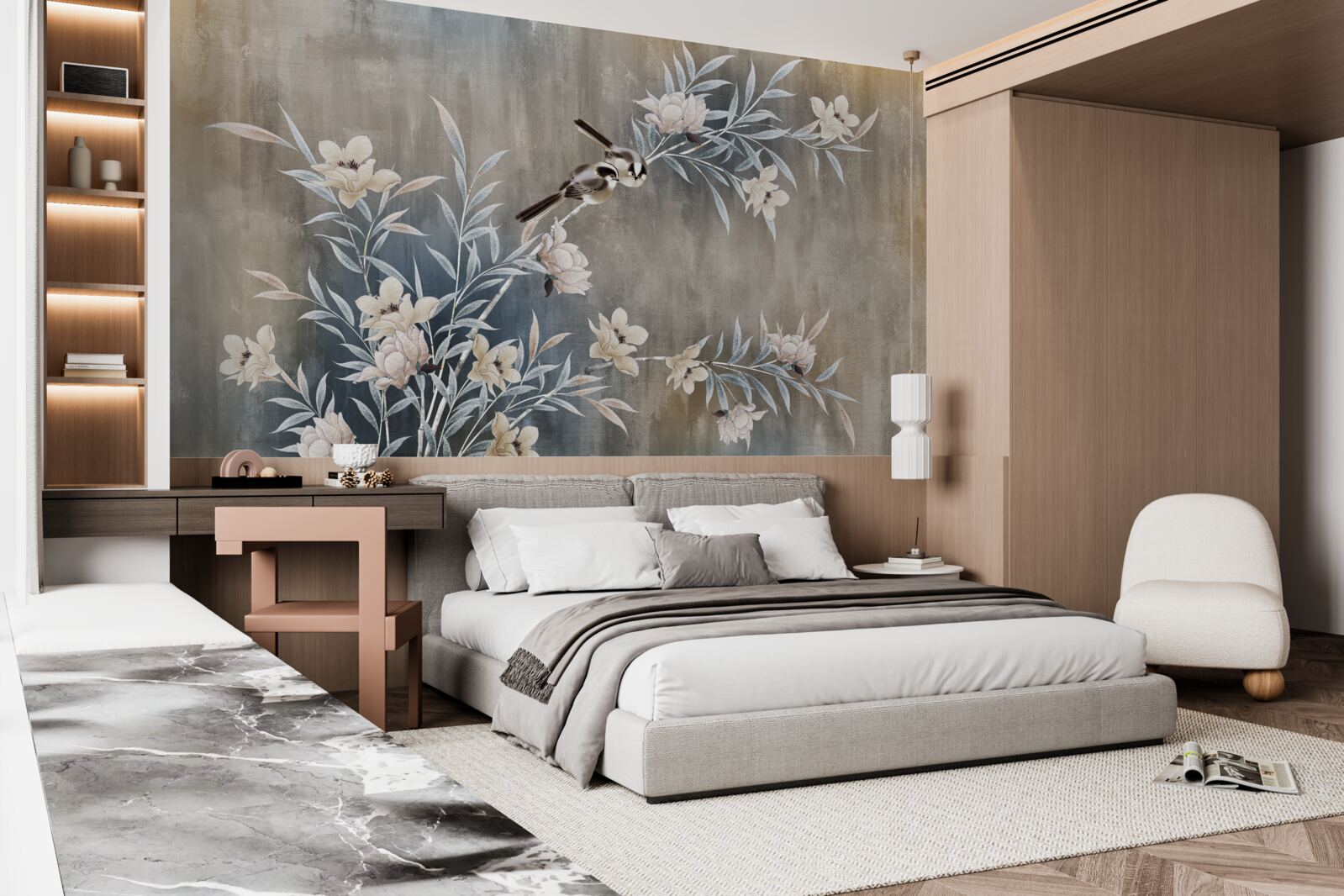 Papier peint fleurs de prairie d'automne