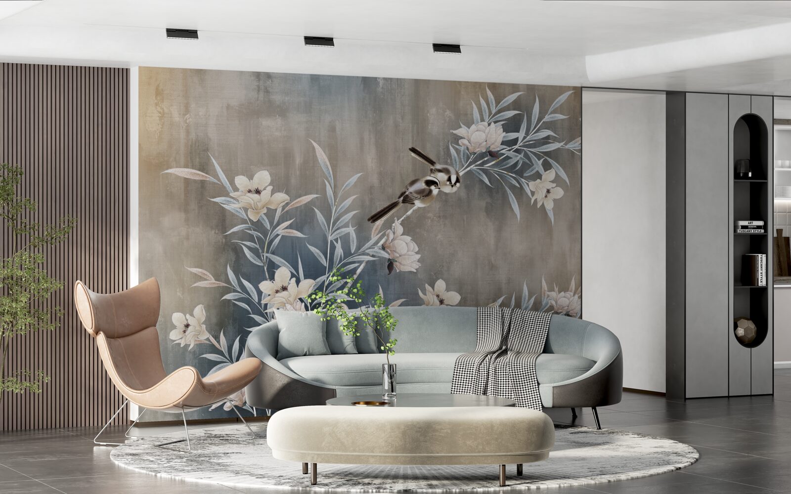 Papier peint fleurs de prairie d'automne