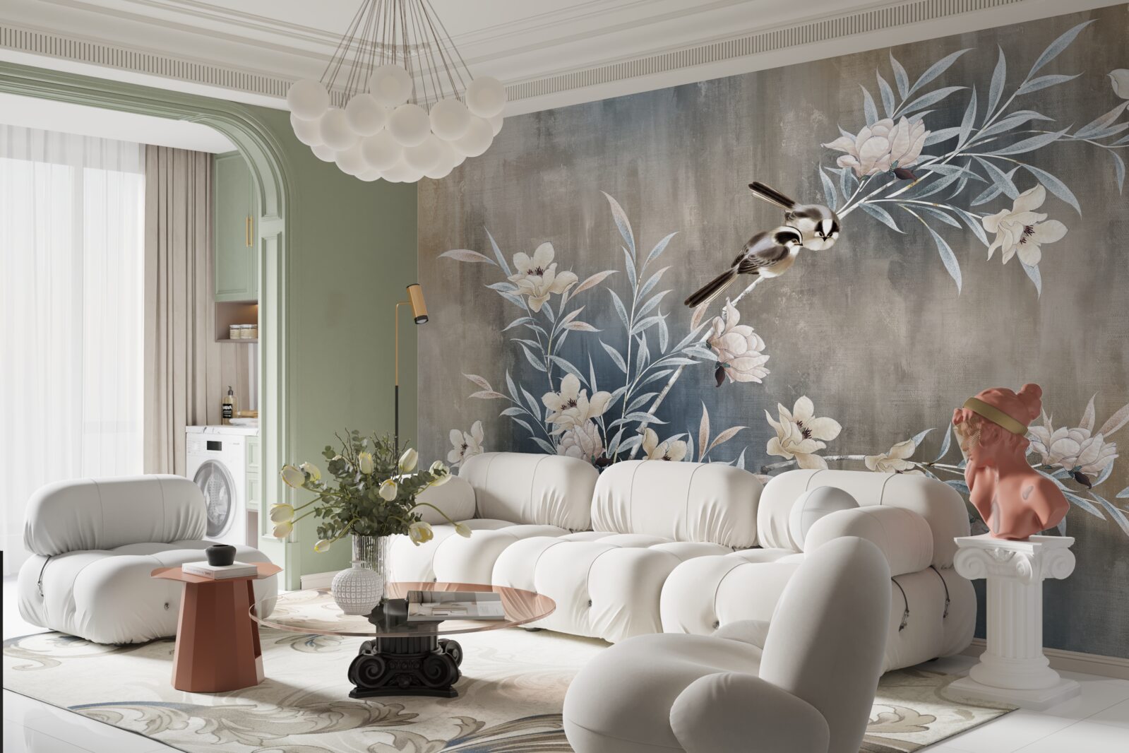 Papier peint fleurs de prairie d'automne