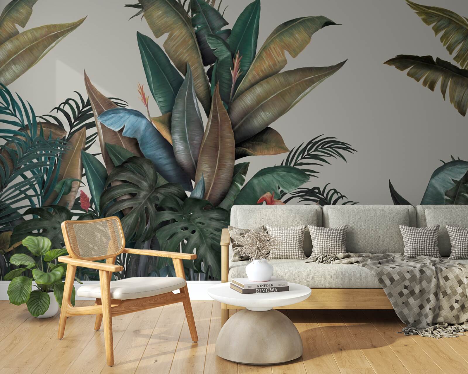 Papier peint fougère sous l'averse