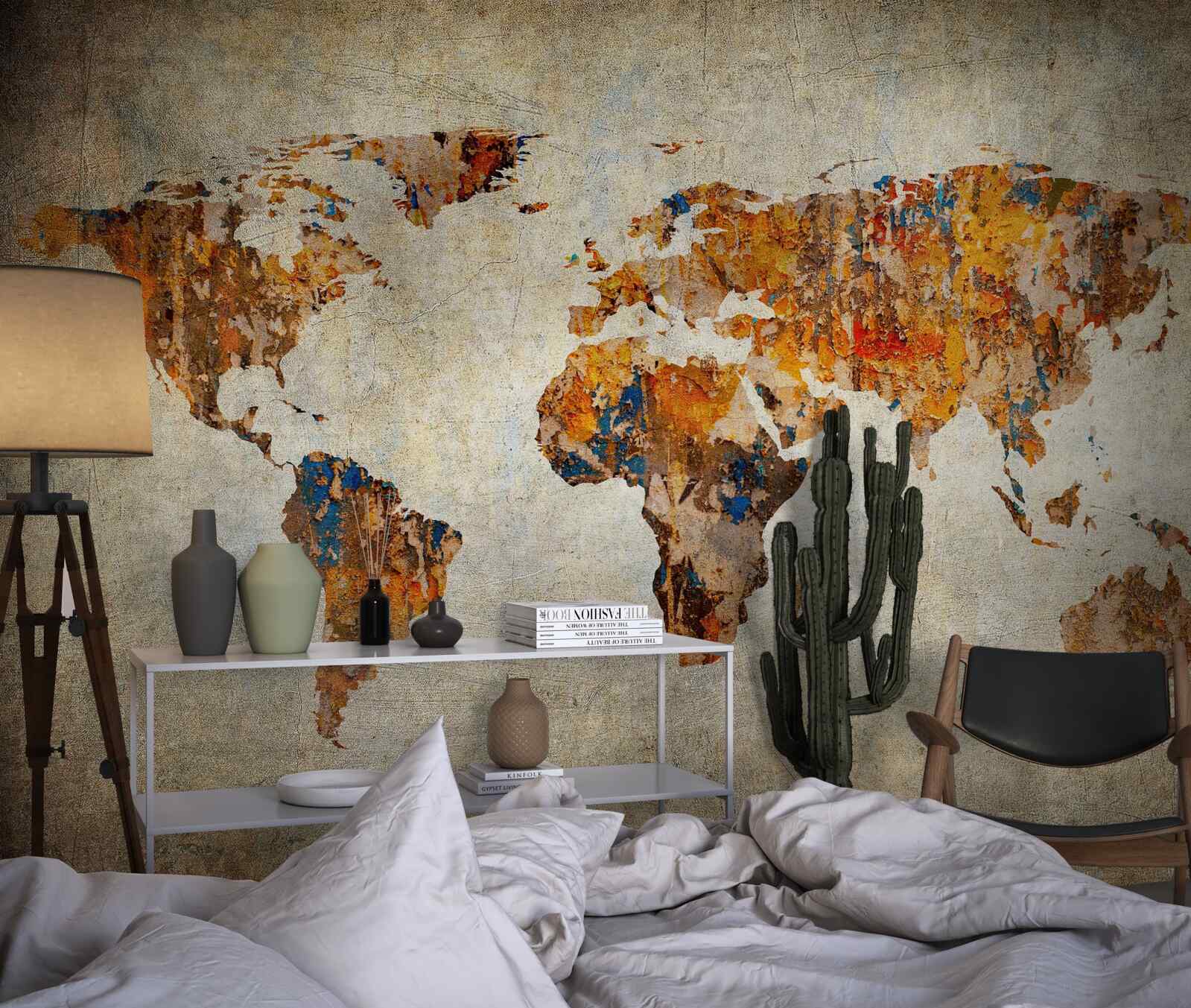 Papier peint une toile représentant le monde en style grunge