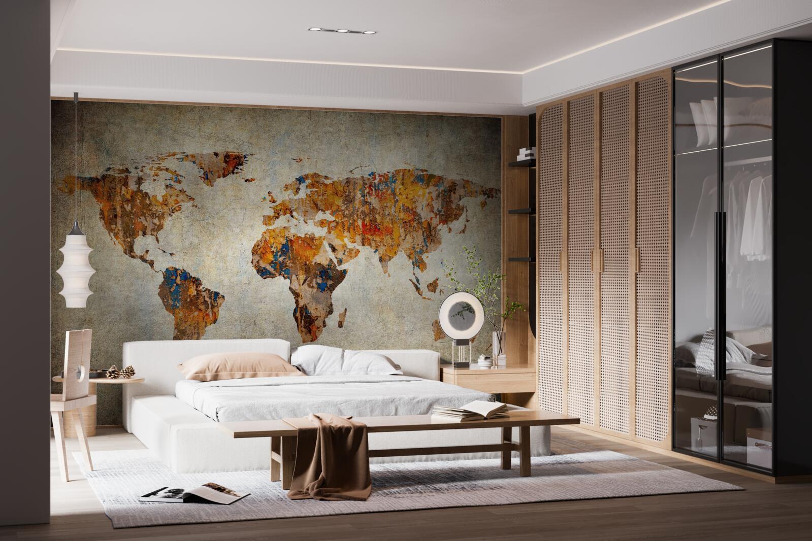 Papier peint une toile représentant le monde en style grunge