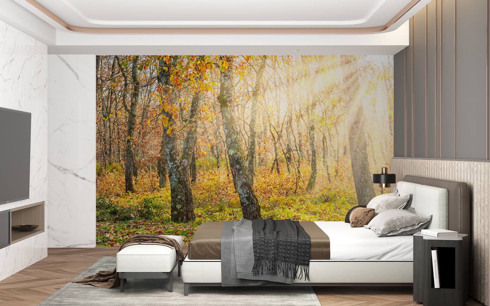 Papier peint Aube dans le maquis d'automne