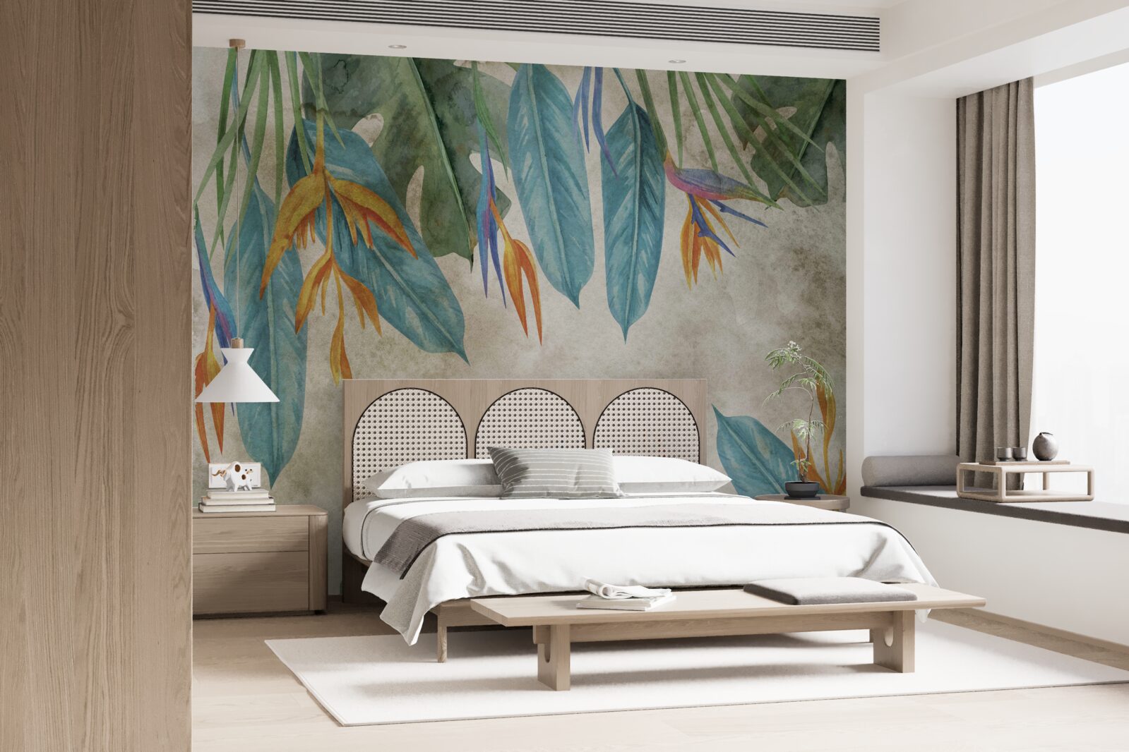 Papier peint feuilles tropicales d'aspect inhabituel