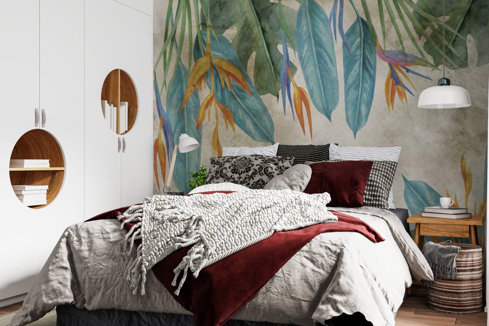 Papier peint feuilles tropicales d'aspect inhabituel