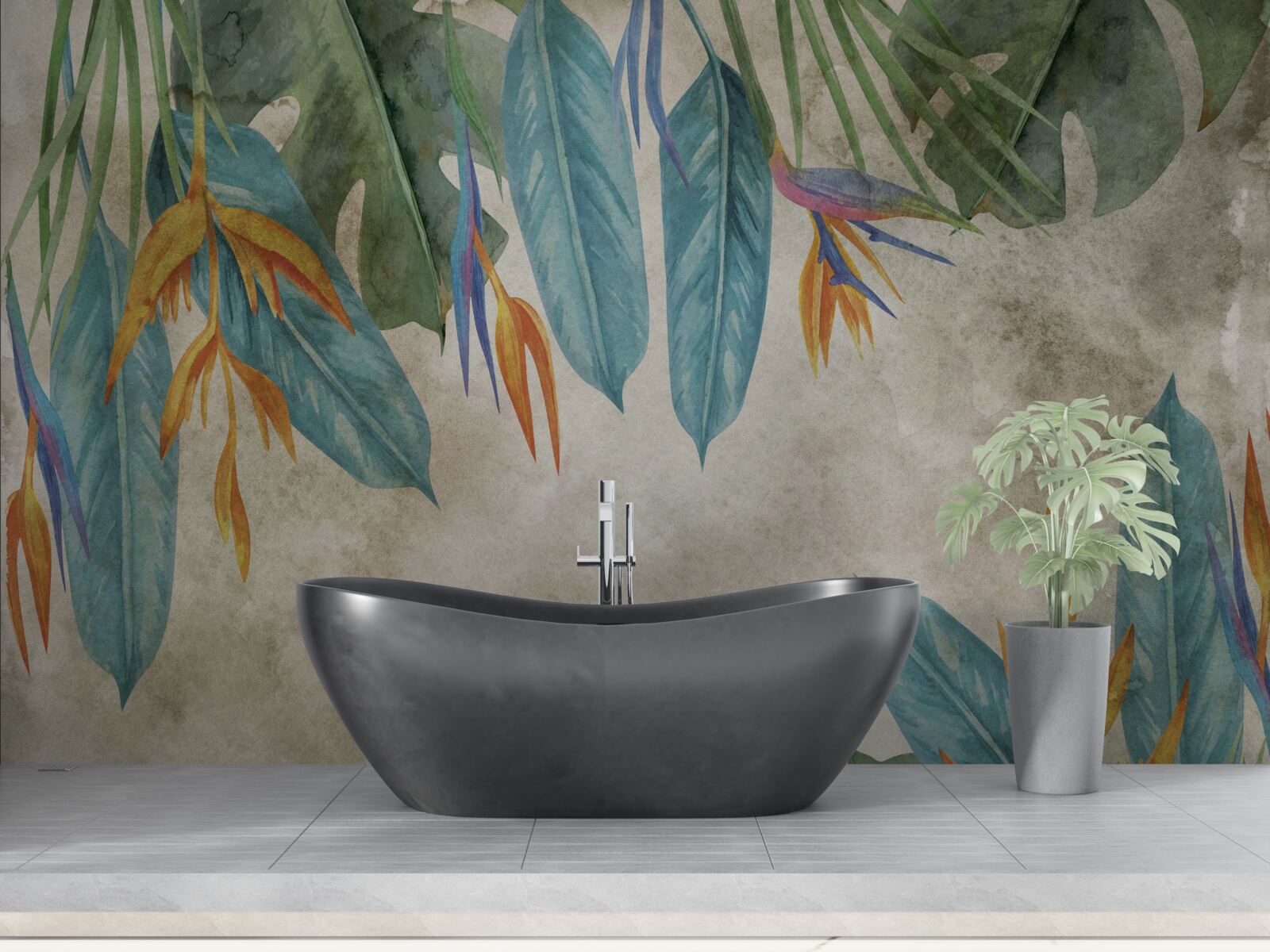 Papier peint feuilles tropicales d'aspect inhabituel