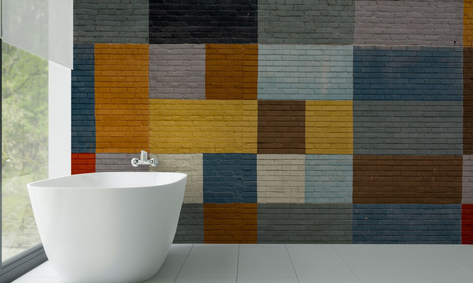 Papier peint formes rectangulaires en couleur