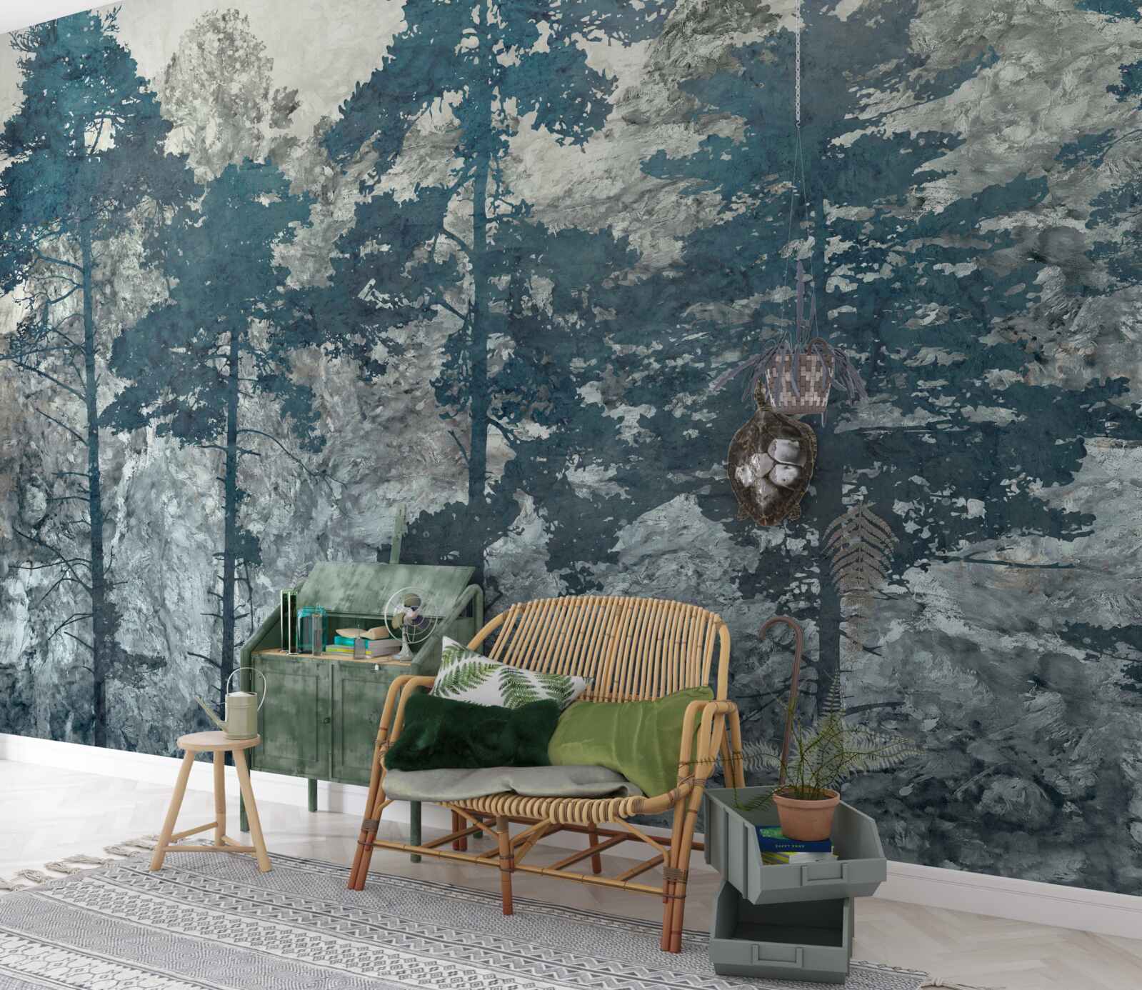 Papier peint les couronnes et les cimes des arbres avec des feuilles