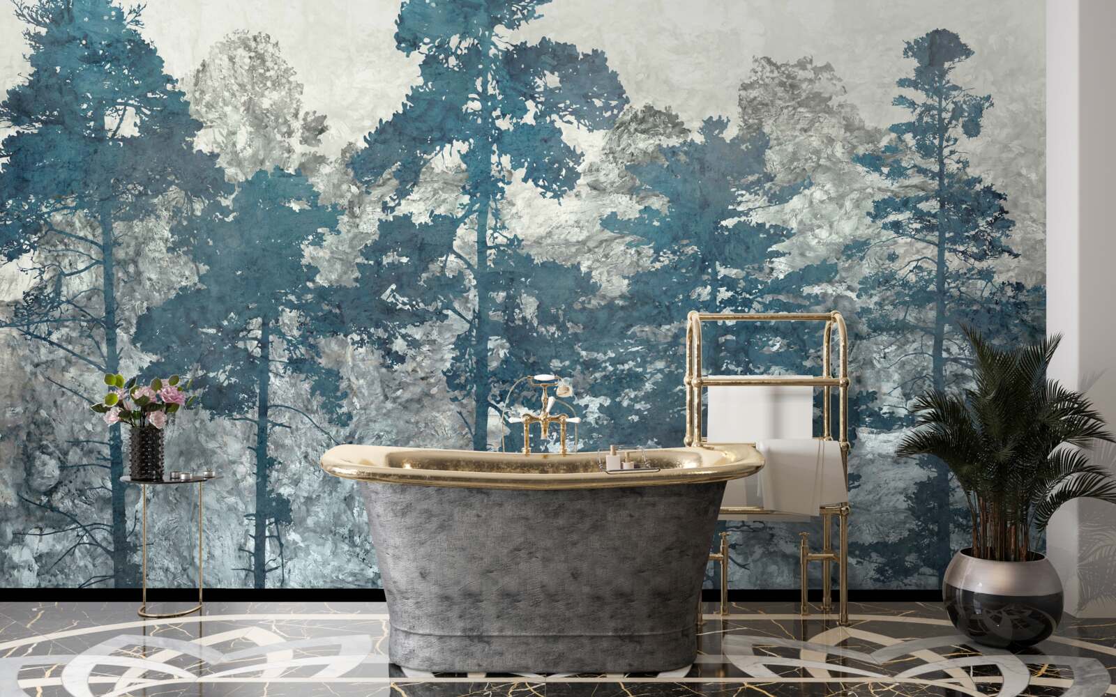 Papier peint les couronnes et les cimes des arbres avec des feuilles