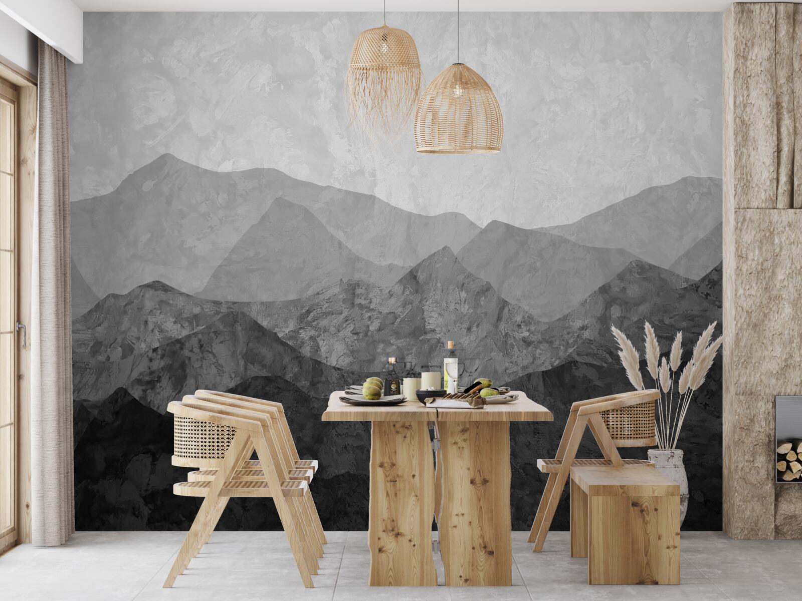 Papier peint des chaînes de montagnes majestueuses