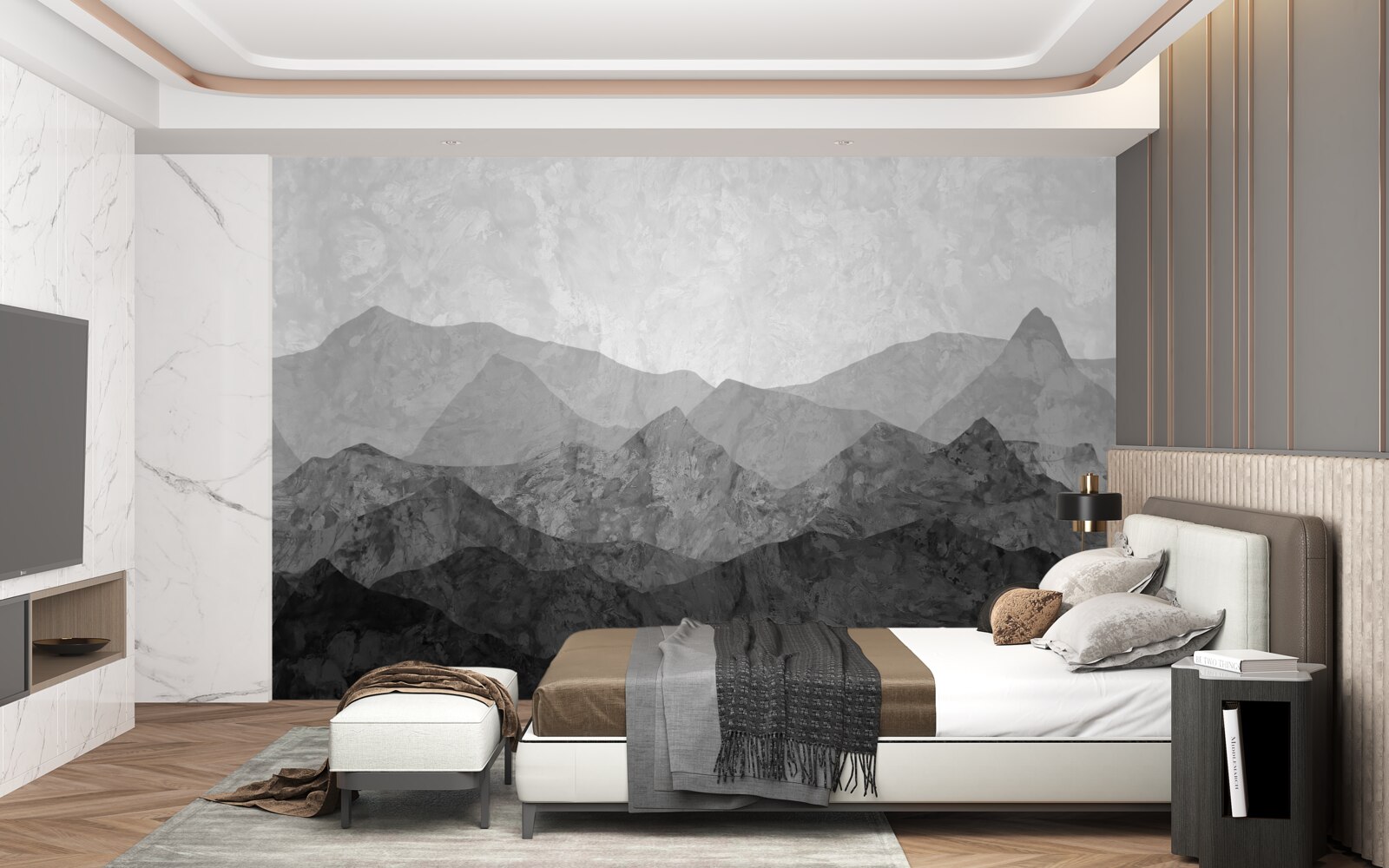 Papier peint des chaînes de montagnes majestueuses