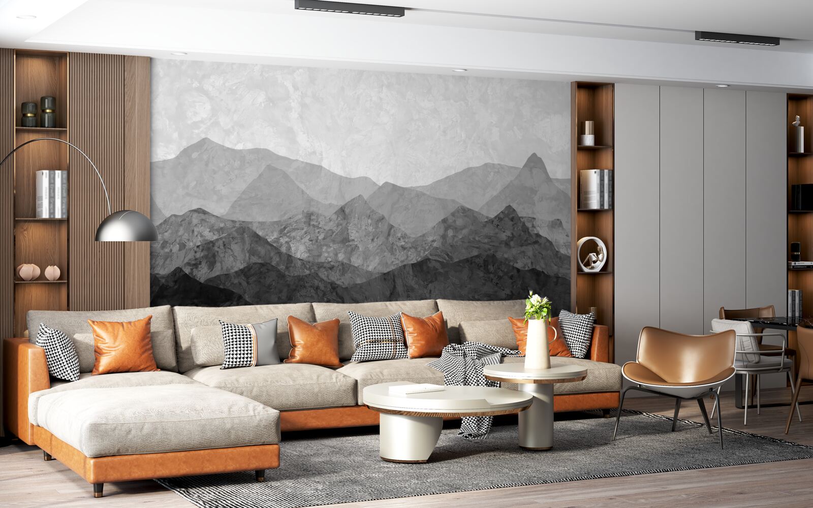 Papier peint des chaînes de montagnes majestueuses