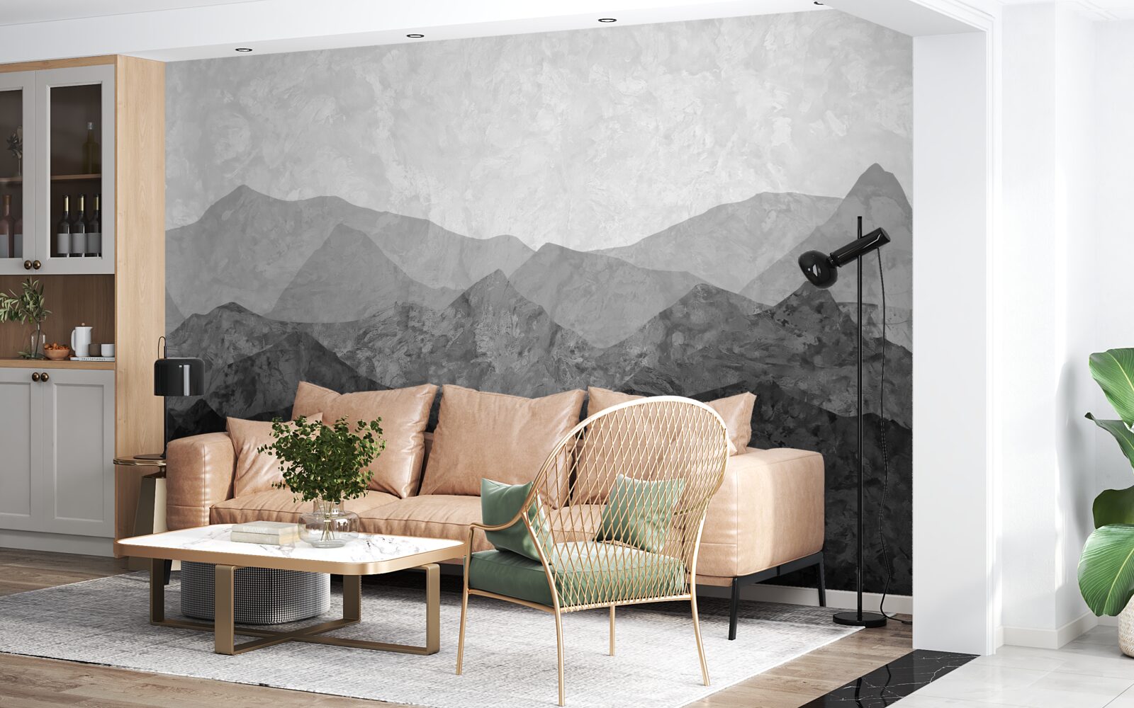 Papier peint des chaînes de montagnes majestueuses