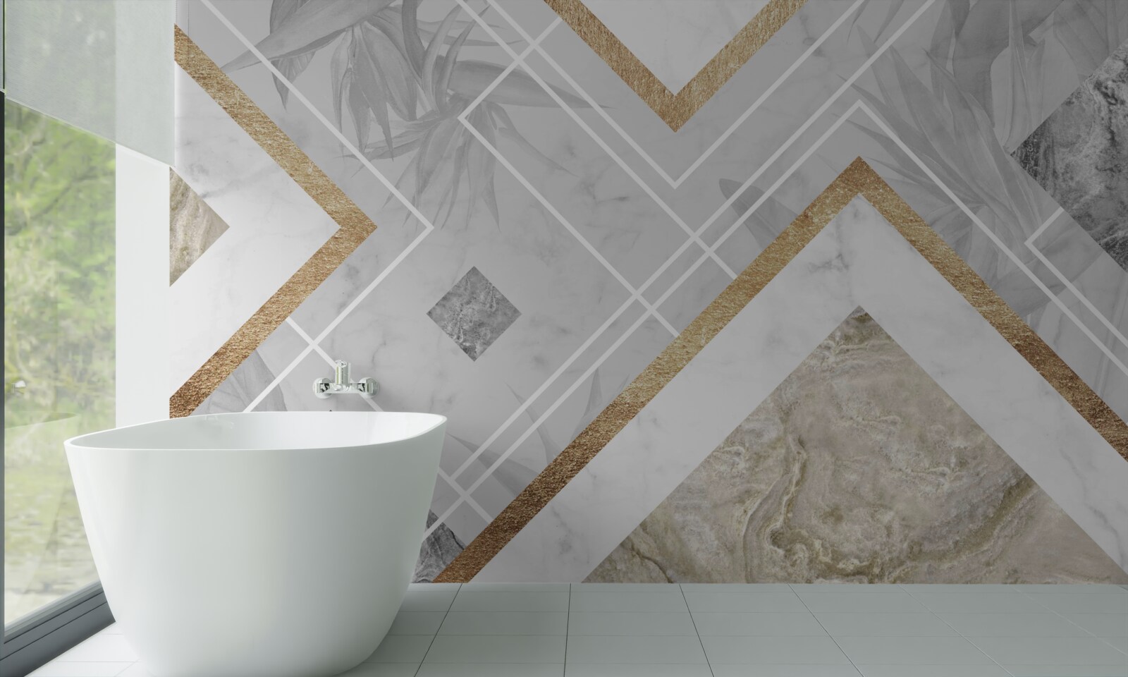 Papier peint lignes rectangulaires sur marbre