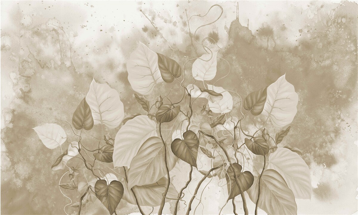 Papier peint le matin dans la prairie est enveloppé de brume