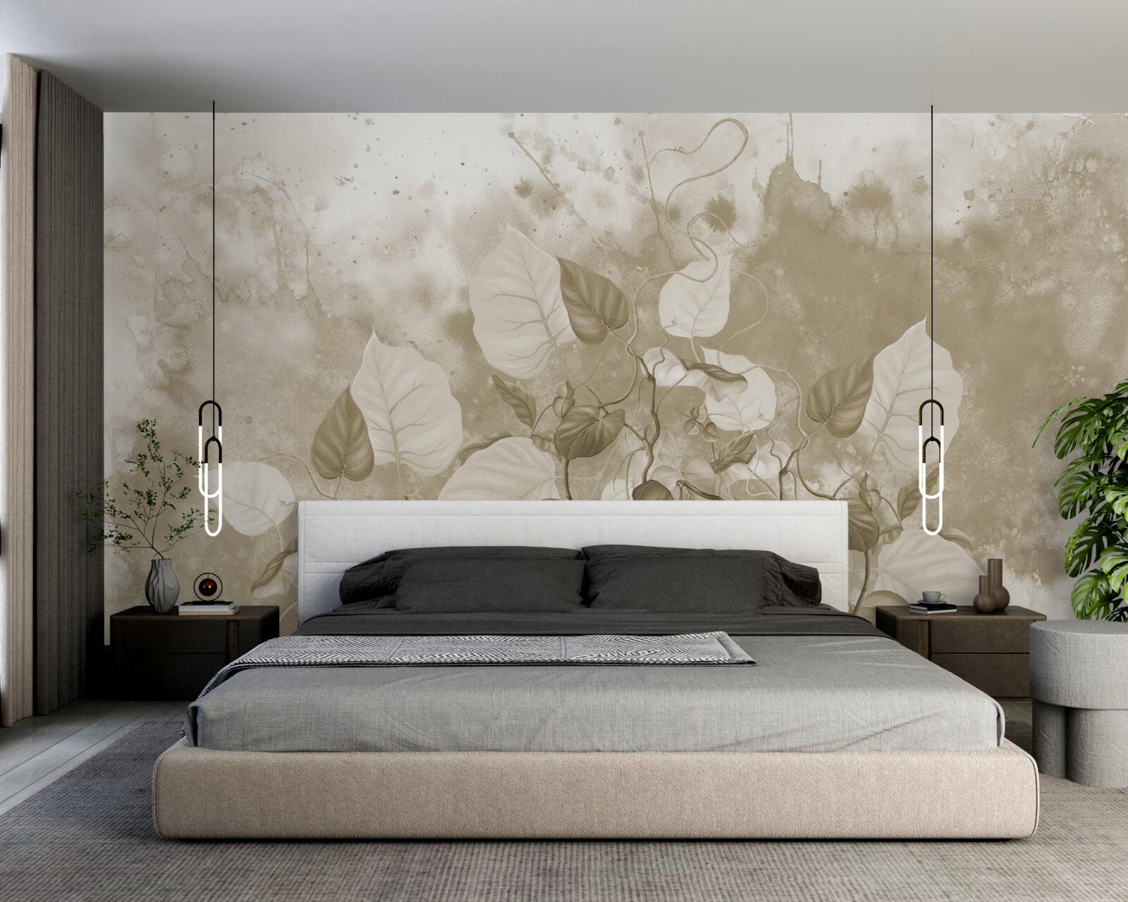 Papier peint le matin dans la prairie est enveloppé de brume