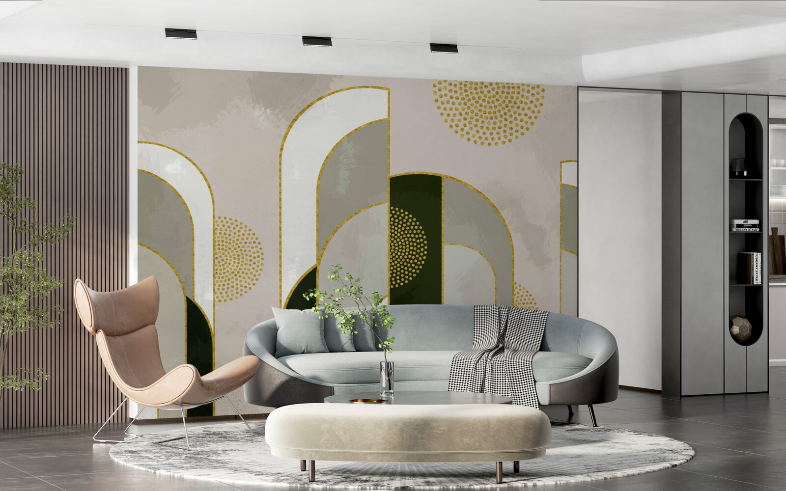 Papier peint Elle brillait au-dessus de l'épais brouillard de la forêt