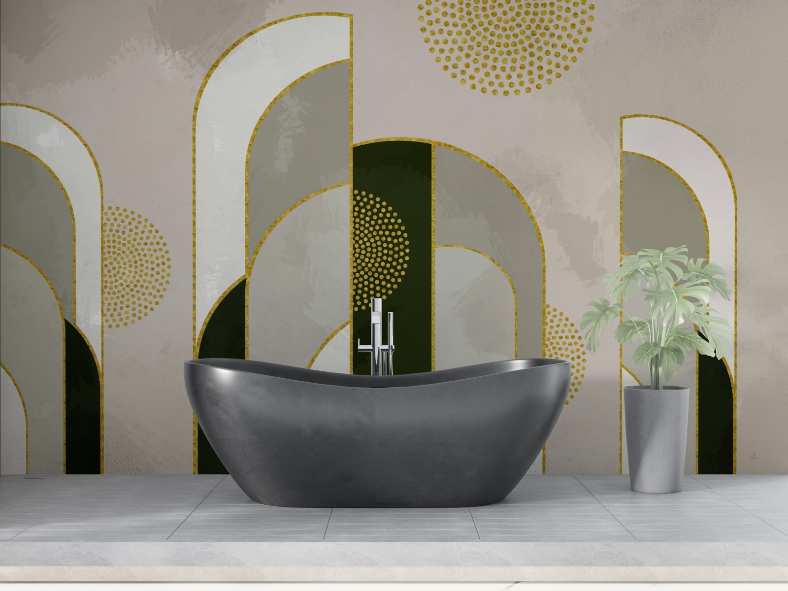 Papier peint Elle brillait au-dessus de l'épais brouillard de la forêt