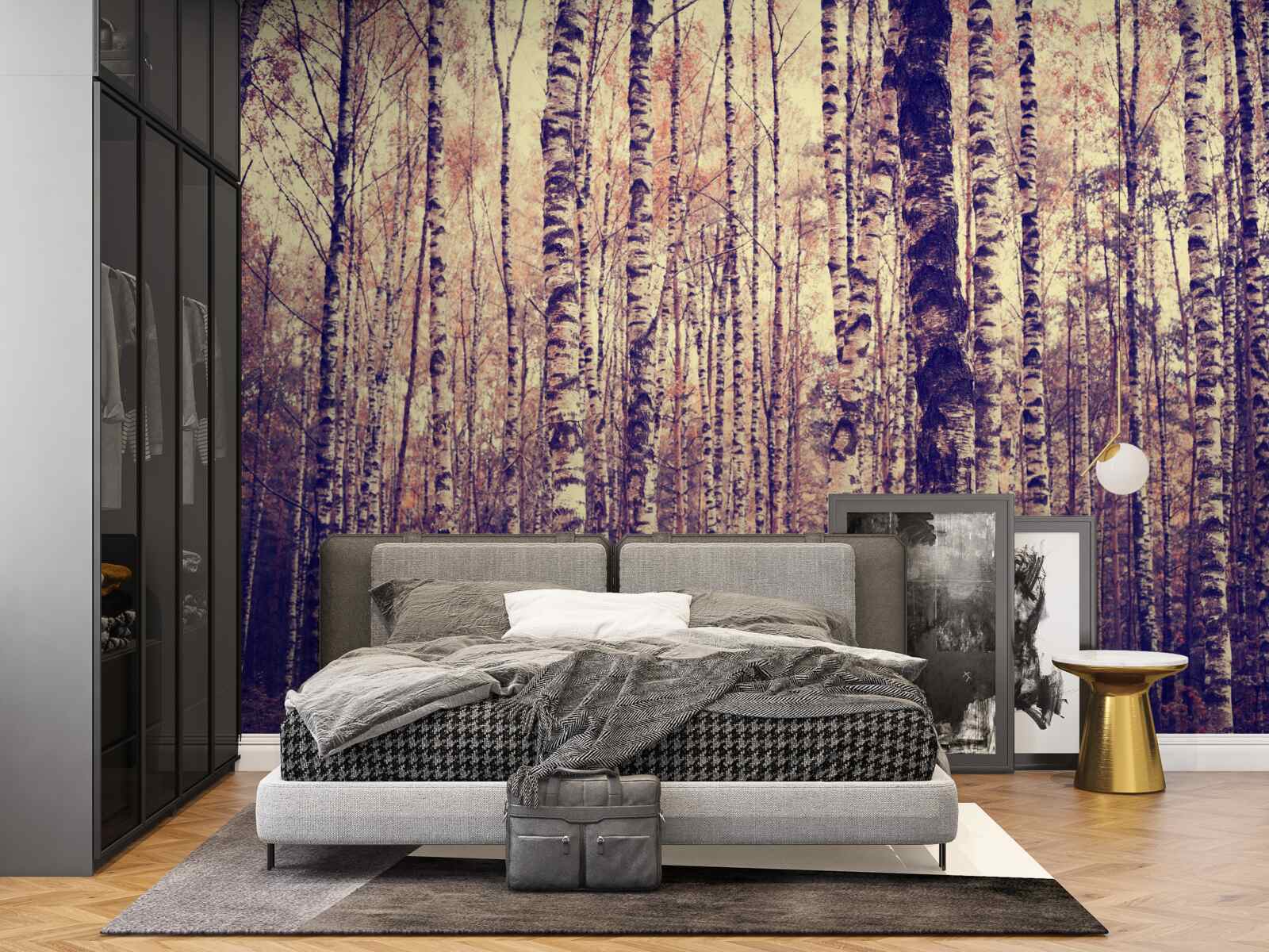 Papier peint élégant birch grove