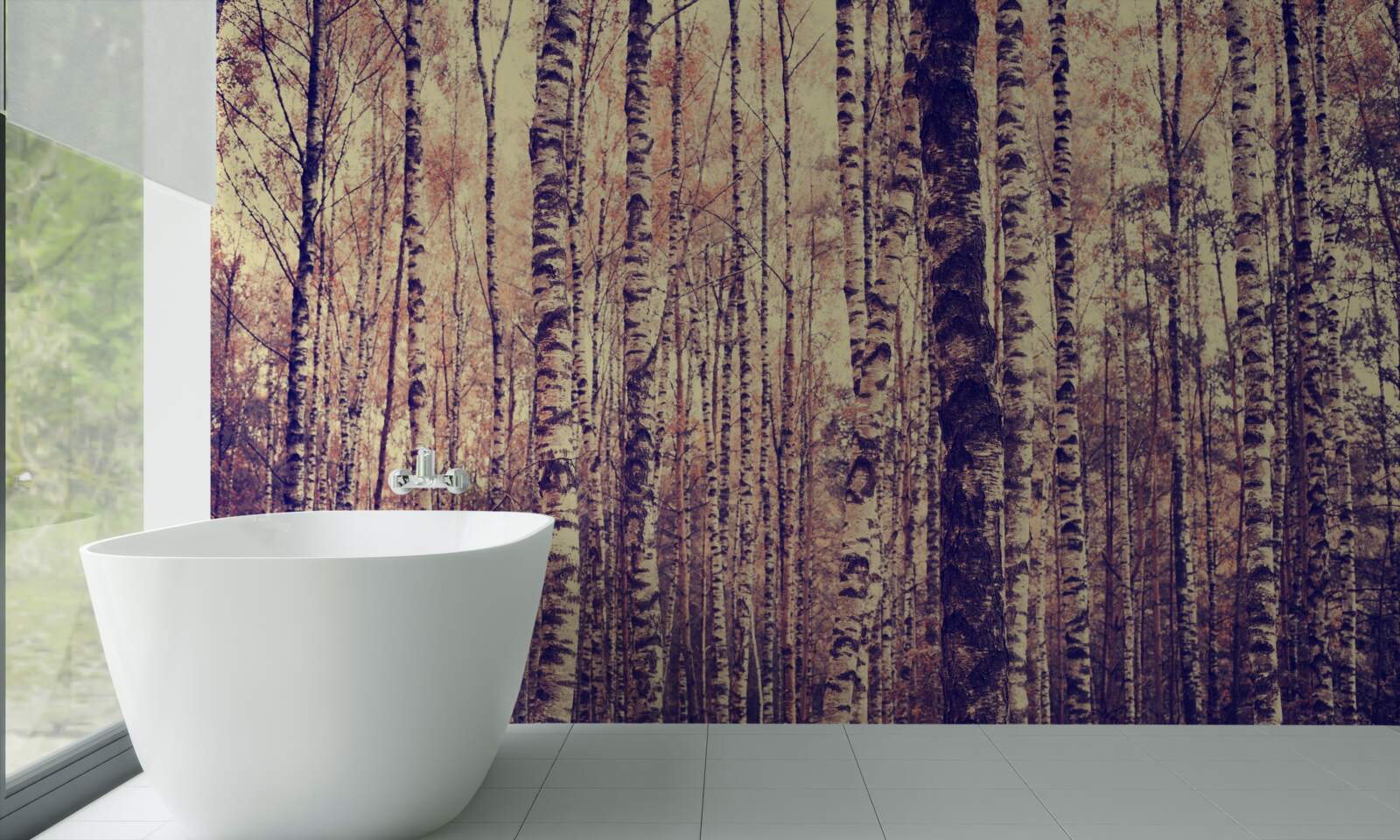 Papier peint élégant birch grove