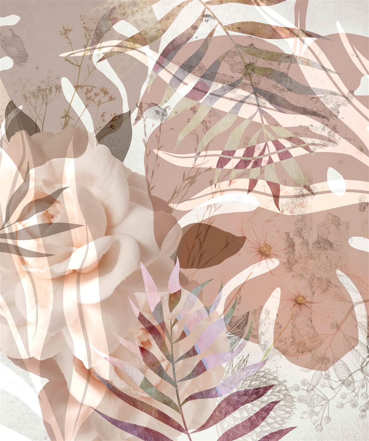 Papier peint diversité des feuillages tropicaux