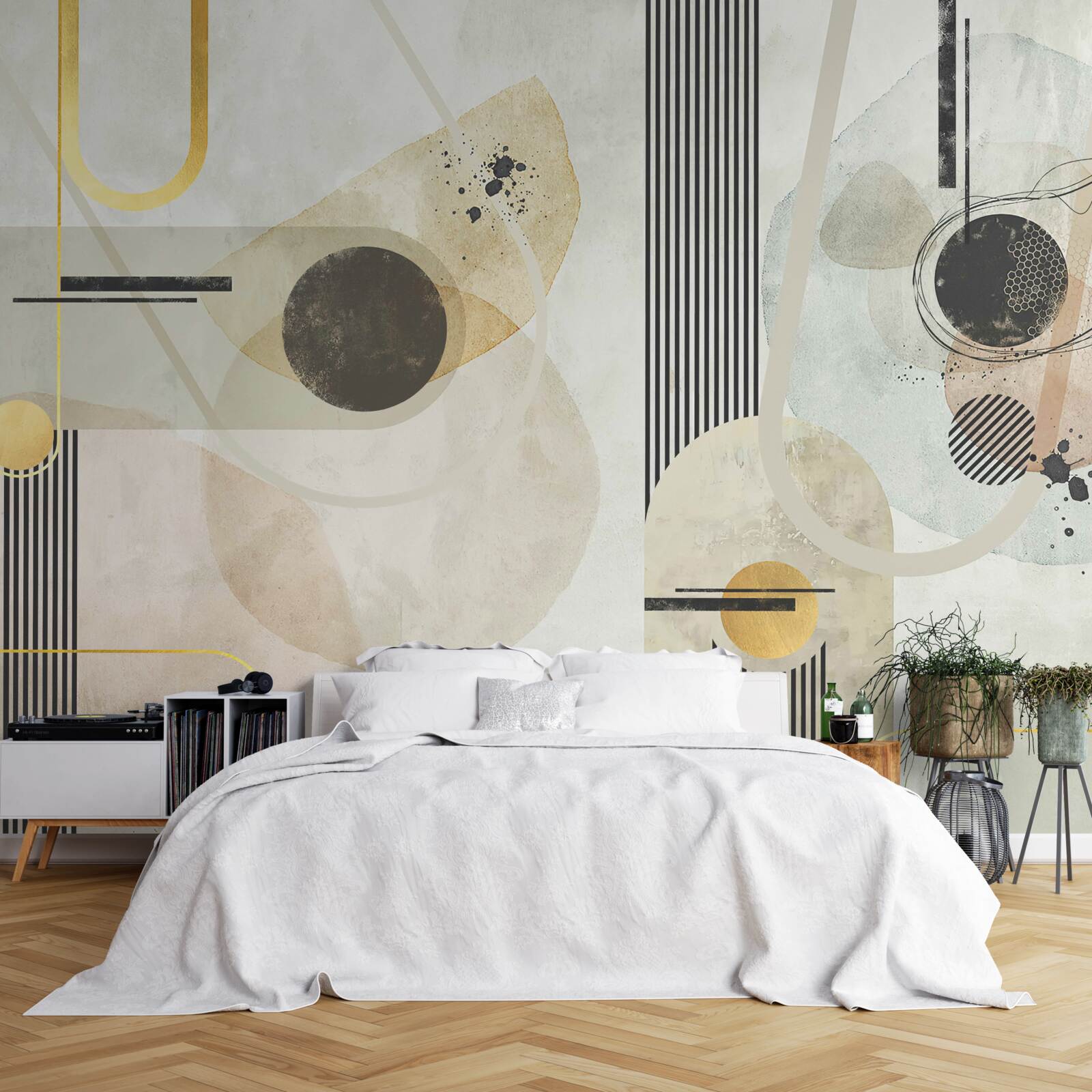 Papier peint formes et lignes abstraites verticales