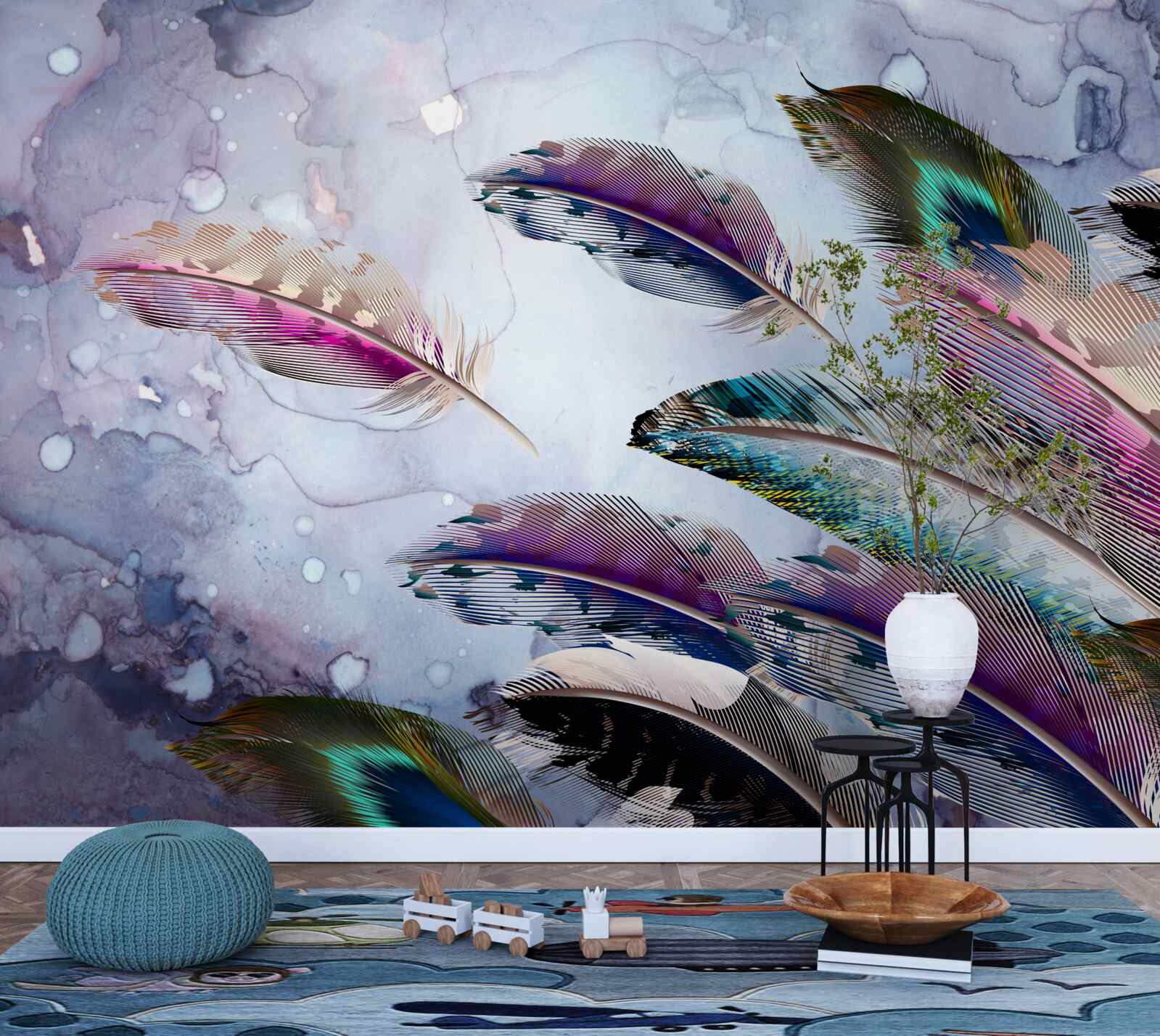 Papier peint le plumage de l'oiseau magique