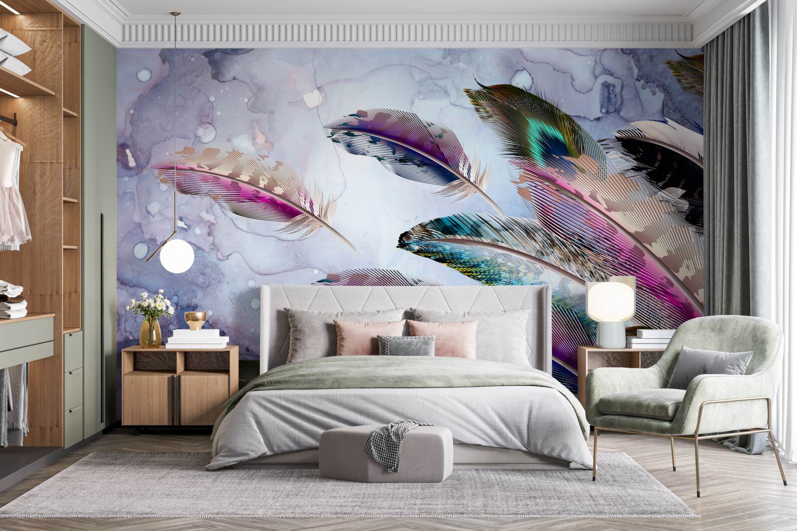 Papier peint le plumage de l'oiseau magique