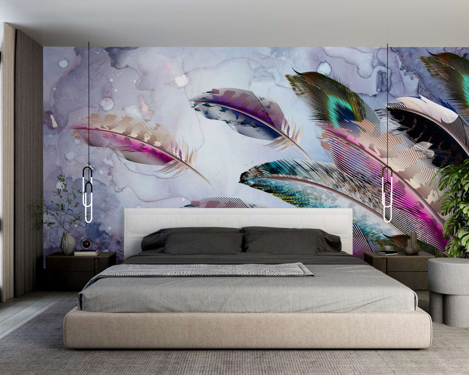 Papier peint le plumage de l'oiseau magique