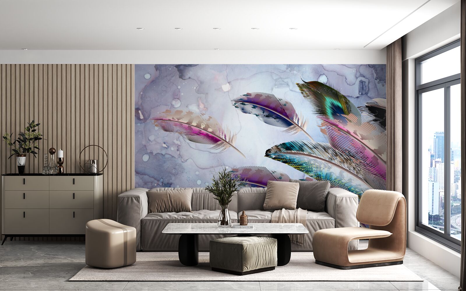 Papier peint le plumage de l'oiseau magique