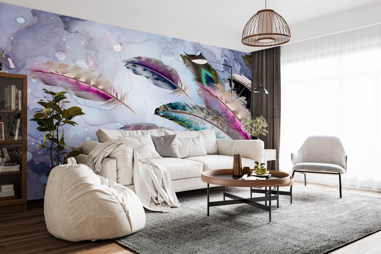 Papier peint le plumage de l'oiseau magique