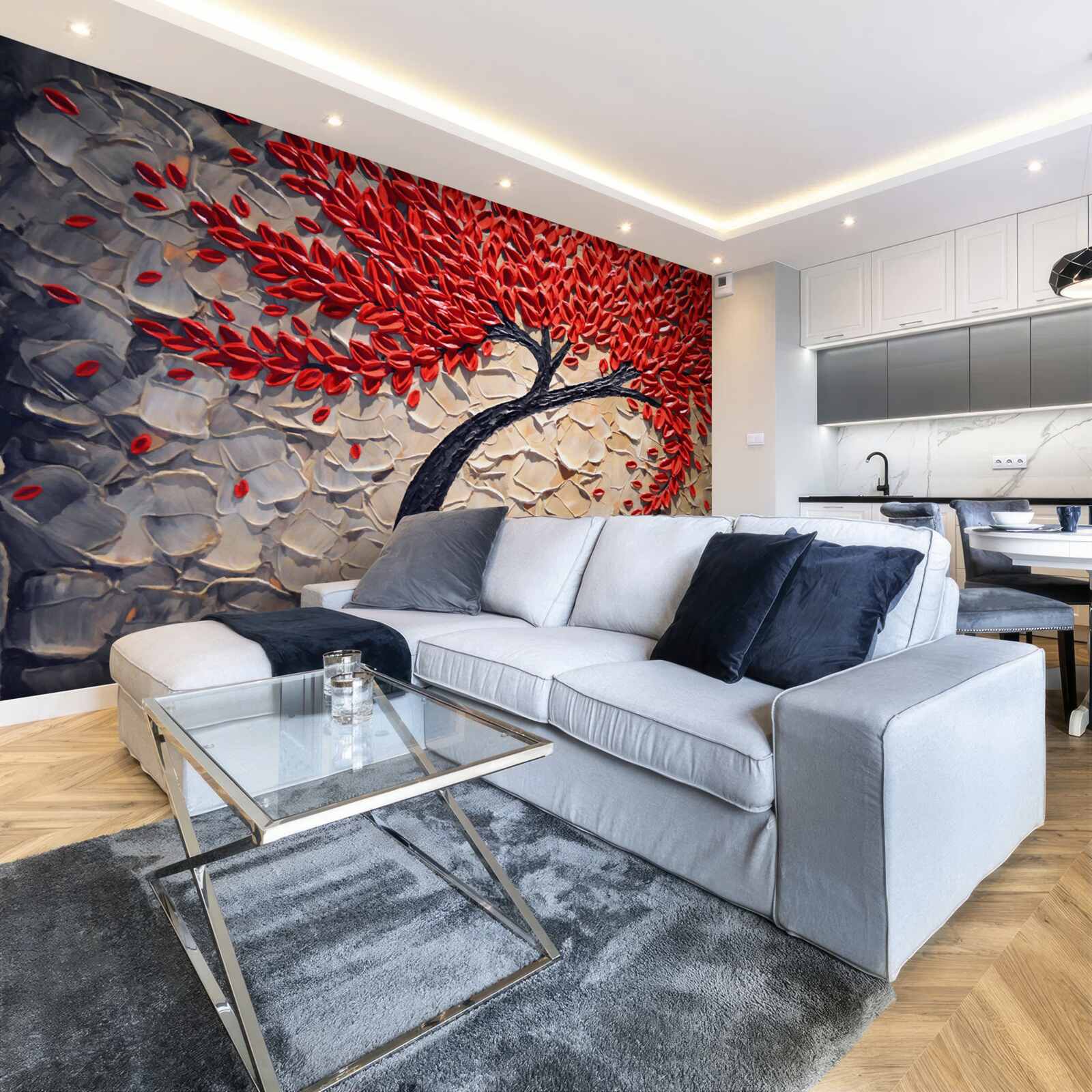 Papier peint bel acajou en pleine floraison