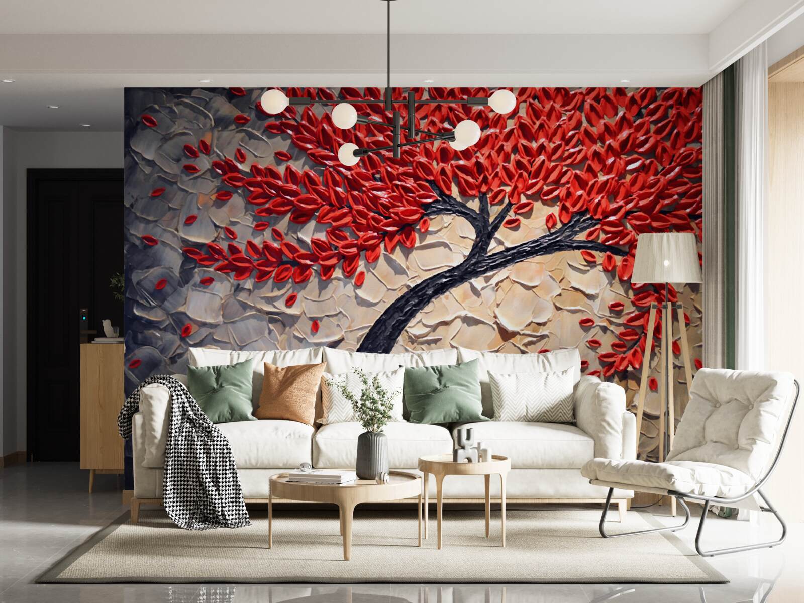 Papier peint bel acajou en pleine floraison