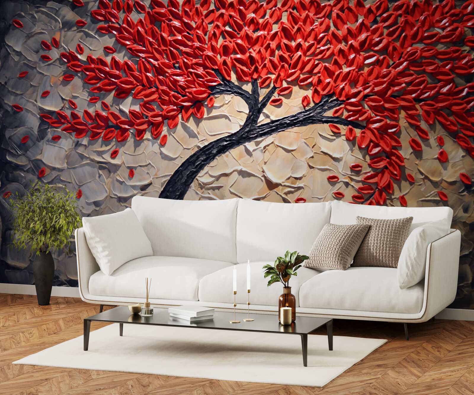 Papier peint bel acajou en pleine floraison