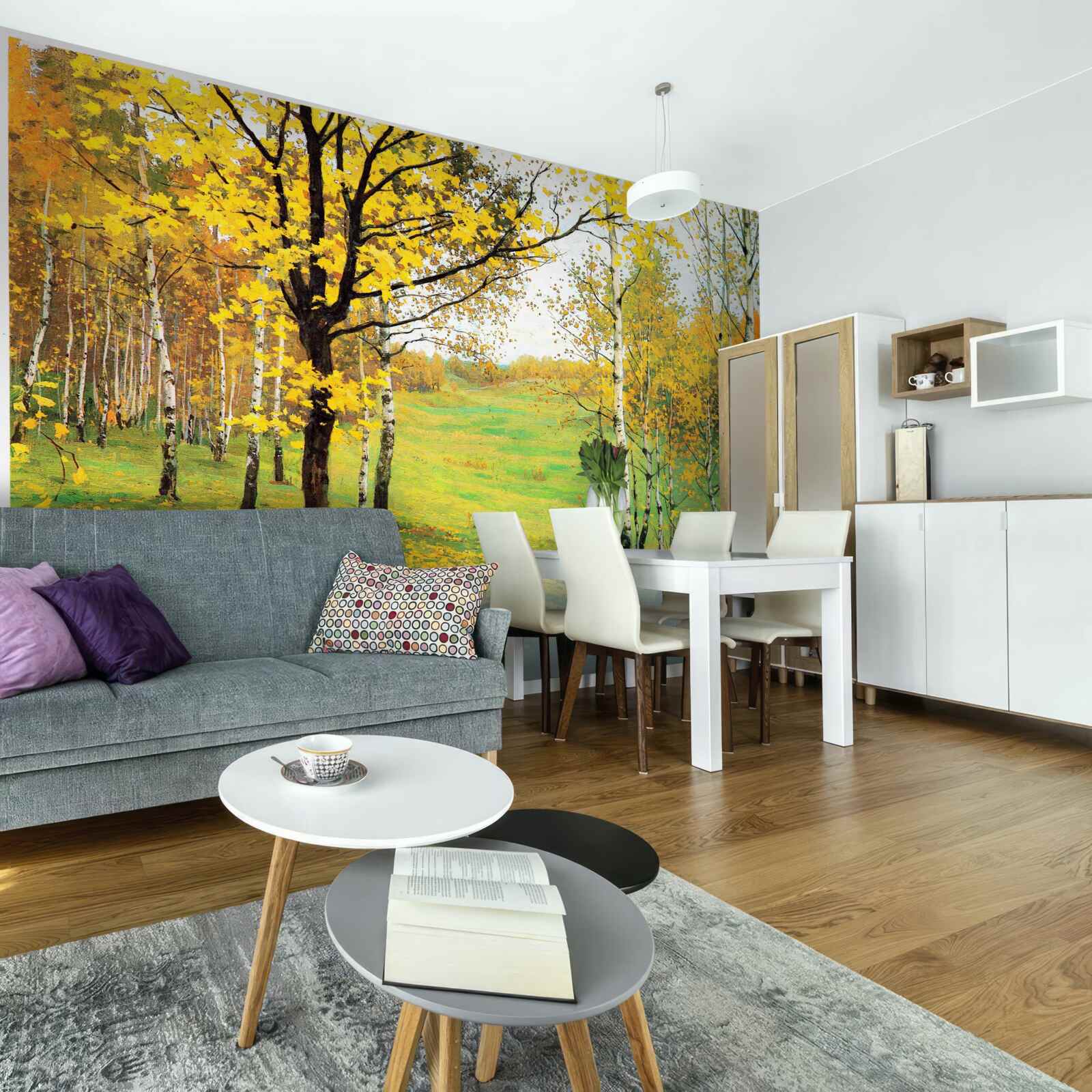 Papier peint La forêt d'automne se pare de teintes étonnantes