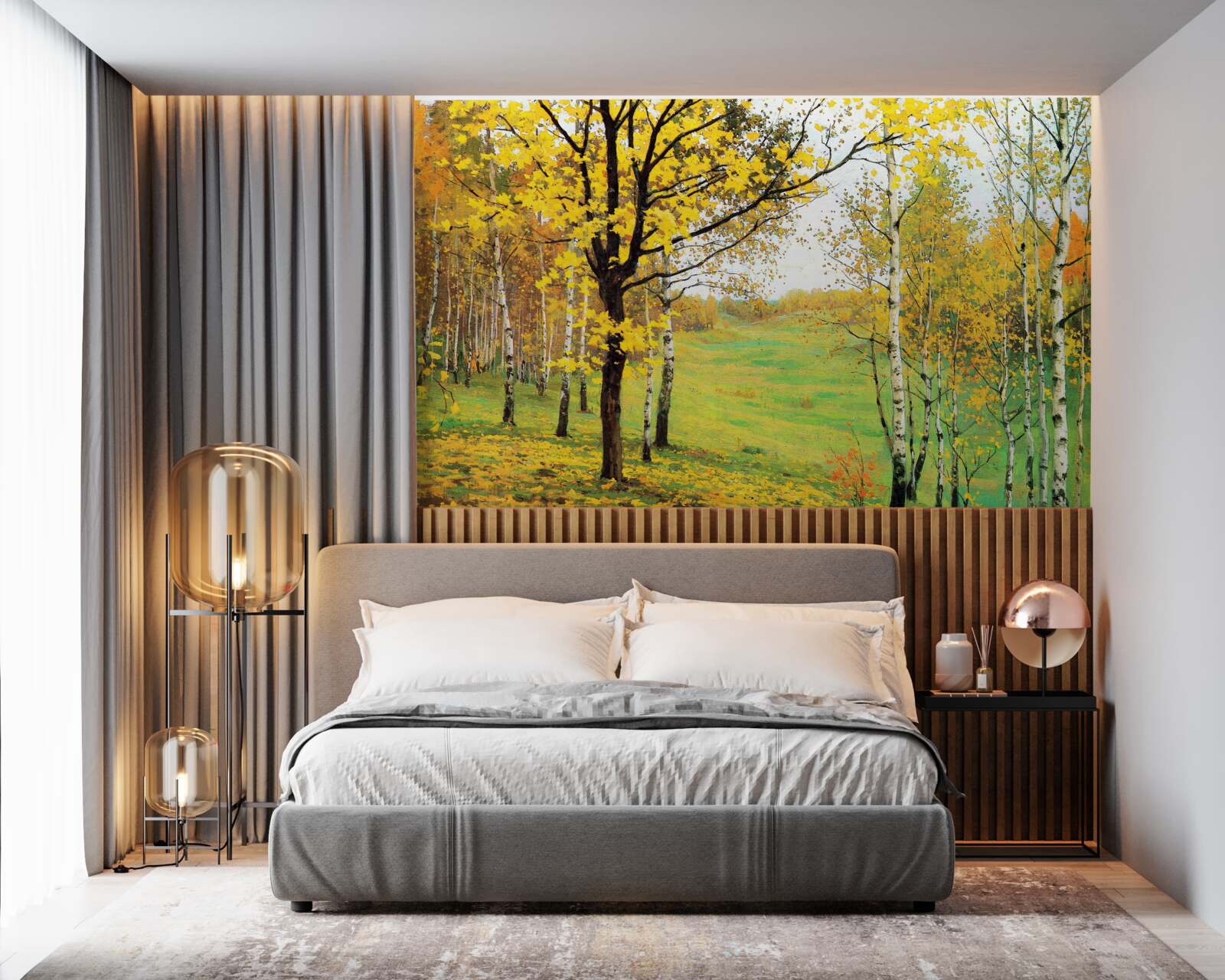 Papier peint La forêt d'automne se pare de teintes étonnantes