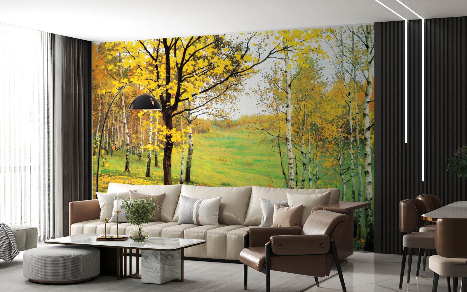 Papier peint La forêt d'automne se pare de teintes étonnantes