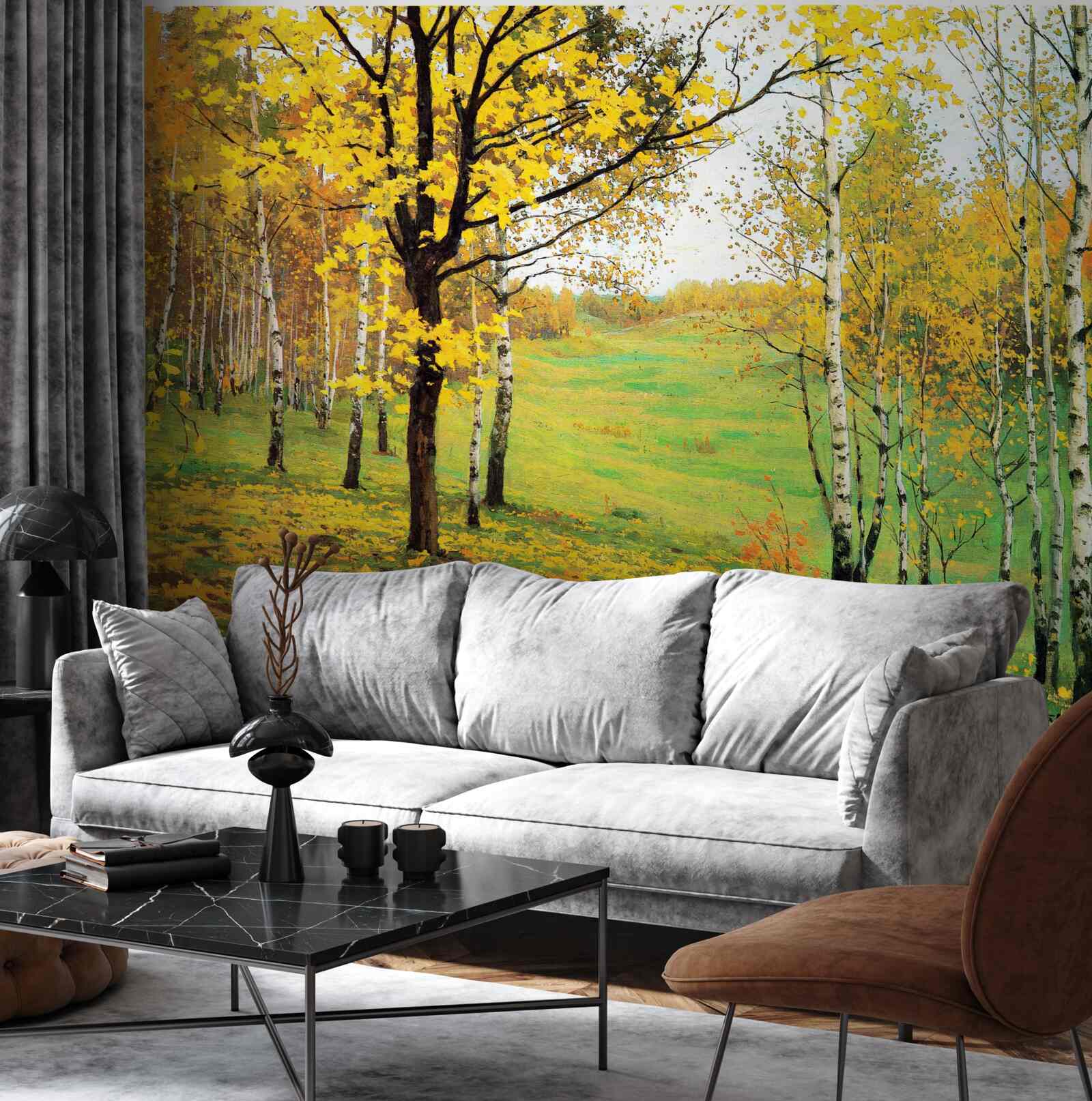 Papier peint La forêt d'automne se pare de teintes étonnantes