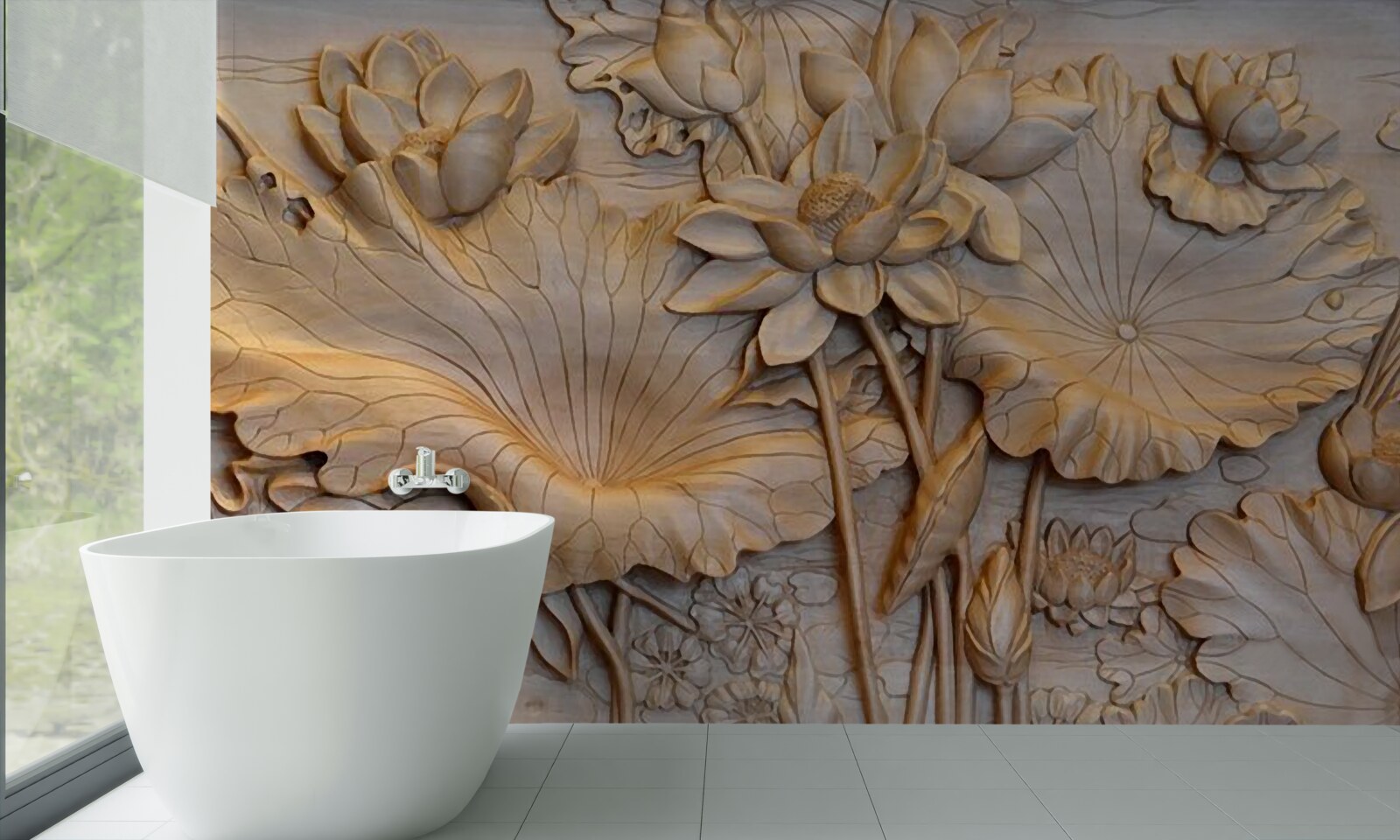 Papier peint composition de fleurs et de feuilles dans un arrangement ordonné