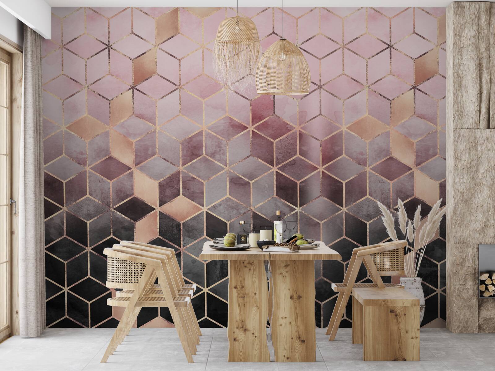 Papier peint gradient sur des segments rectangulaires