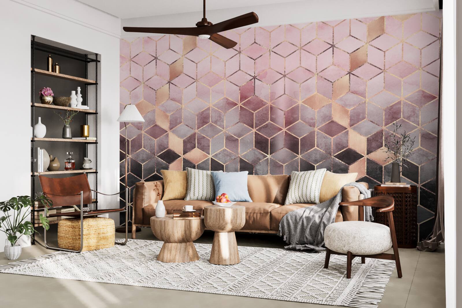 Papier peint gradient sur des segments rectangulaires