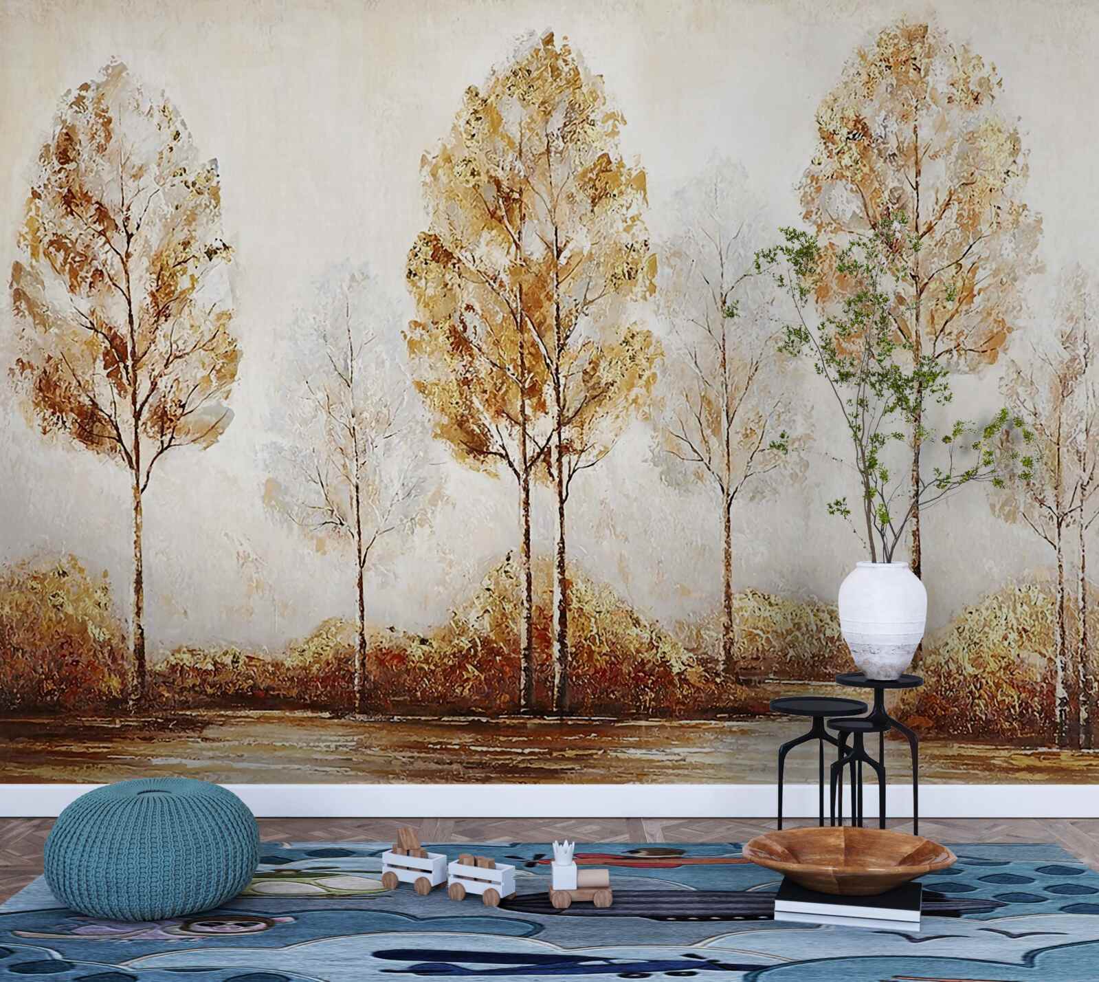 Papier peint image d'une forêt en automne