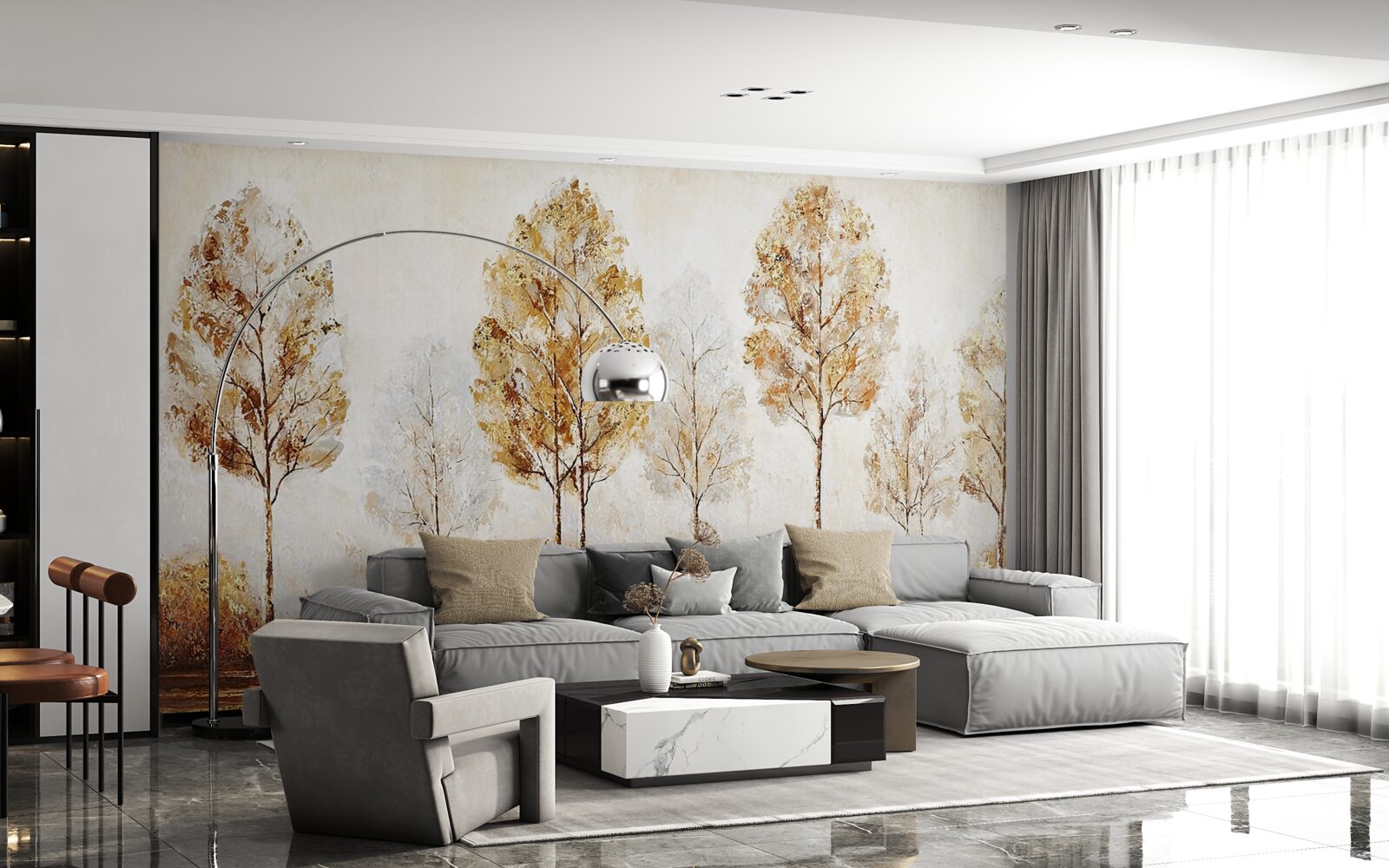 Papier peint image d'une forêt en automne