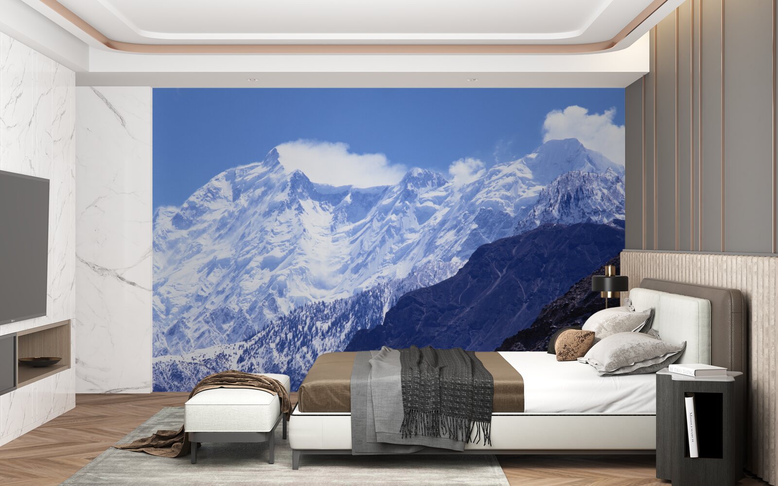 Papier peint les sommets des nuages, inébranlables dans leur dureté glacée