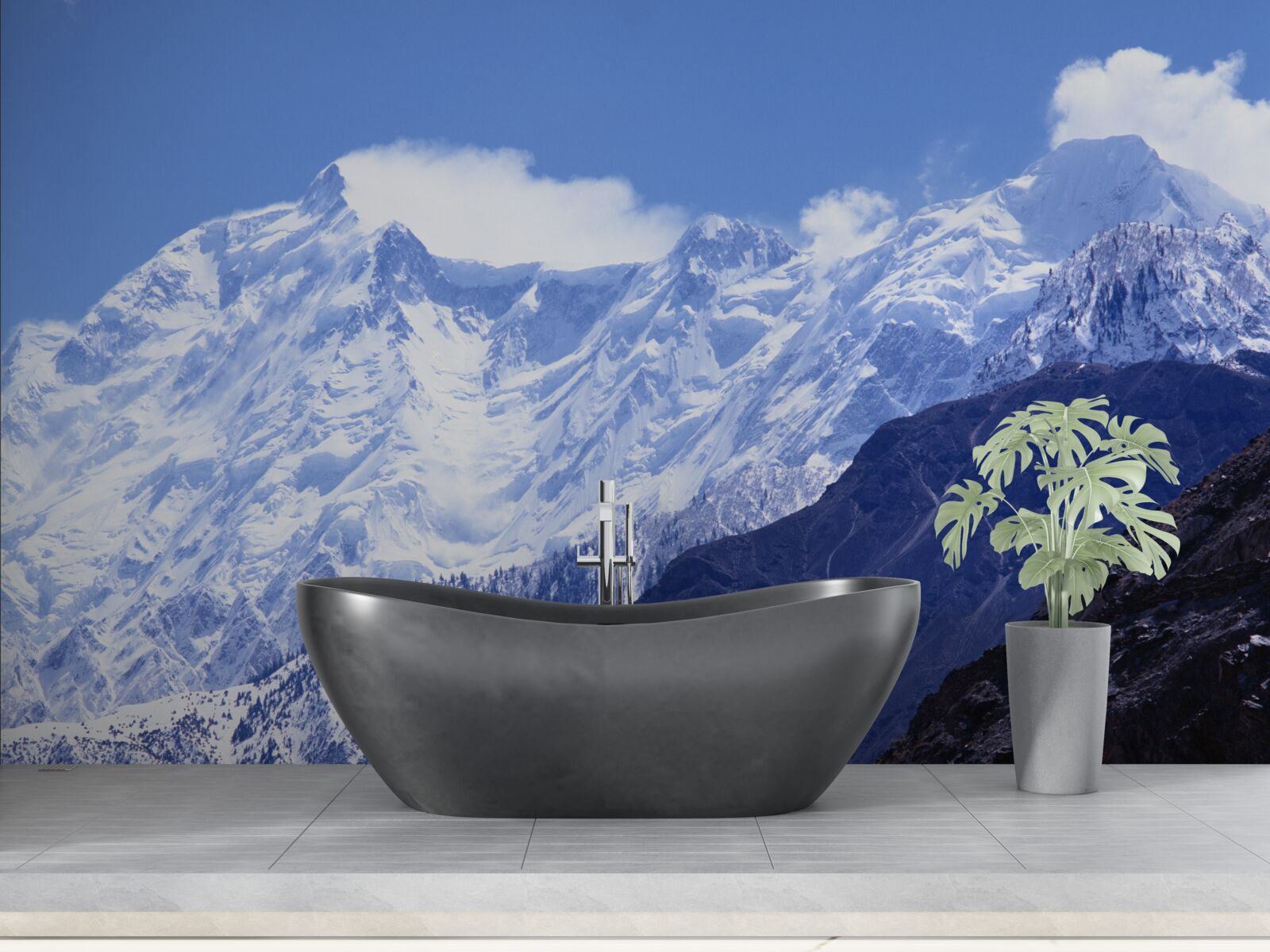 Papier peint les sommets des nuages, inébranlables dans leur dureté glacée