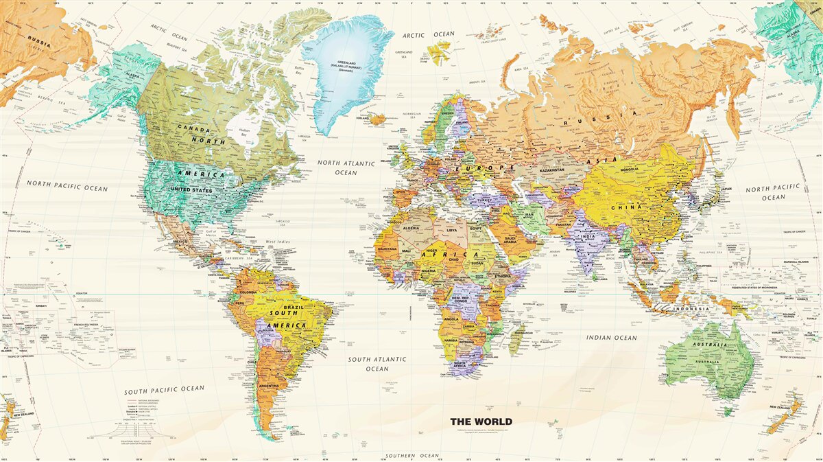 Papier peint carte mondiale de la terre