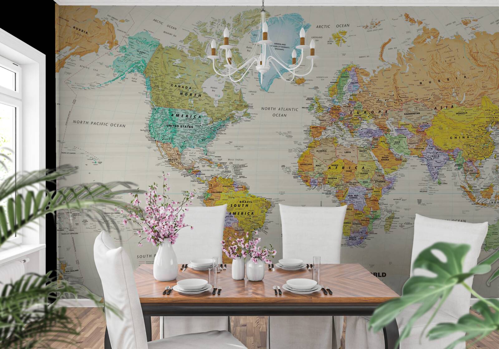 Papier peint carte mondiale de la terre