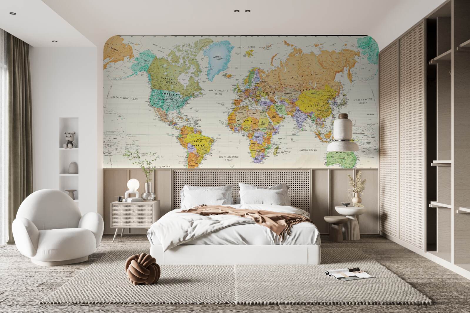 Papier peint carte mondiale de la terre